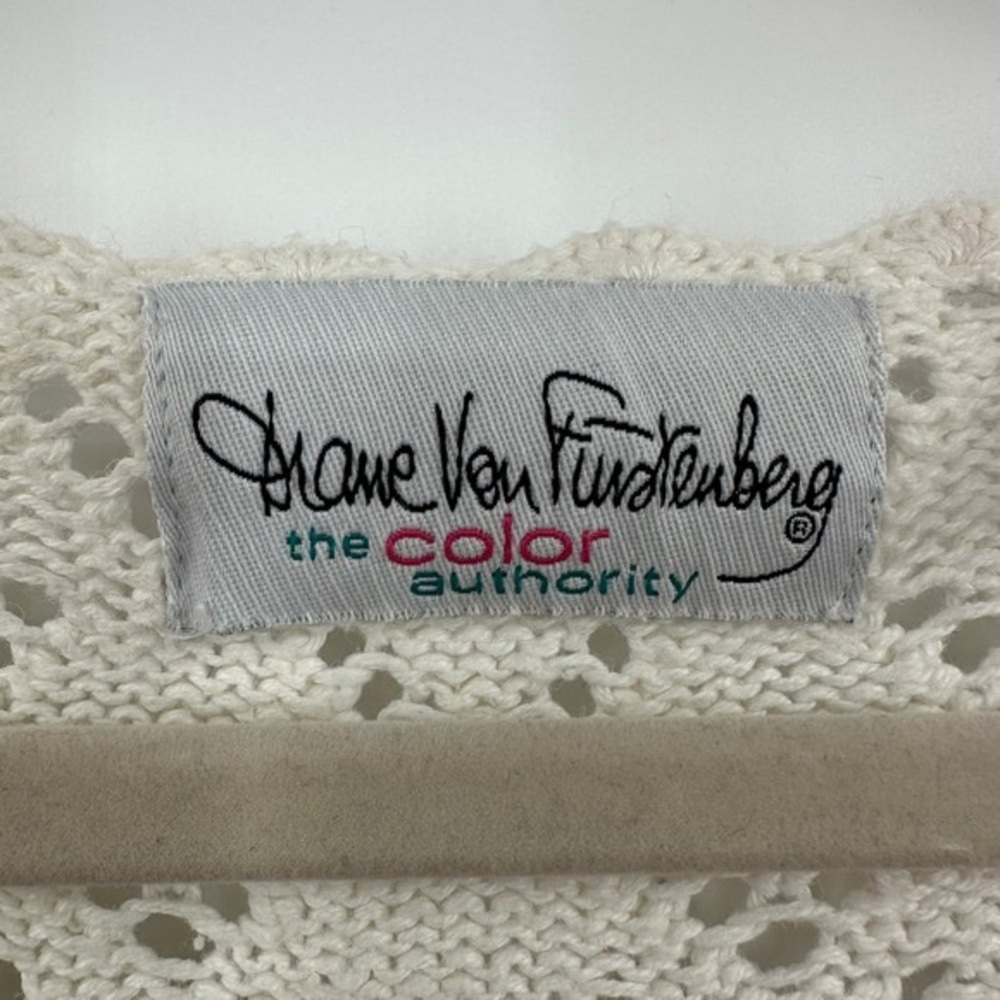 Diane Von Furstenberg Cream Open-Knit Sweater - Picture 2 of 4